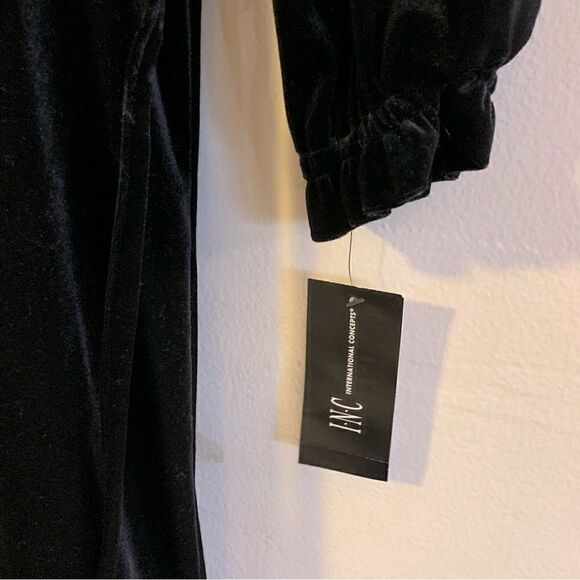 INC International Concepts Black Velvet Dress Big Girl Sz L 10-12 NWT Gorgeous - Picture 5 of 9
